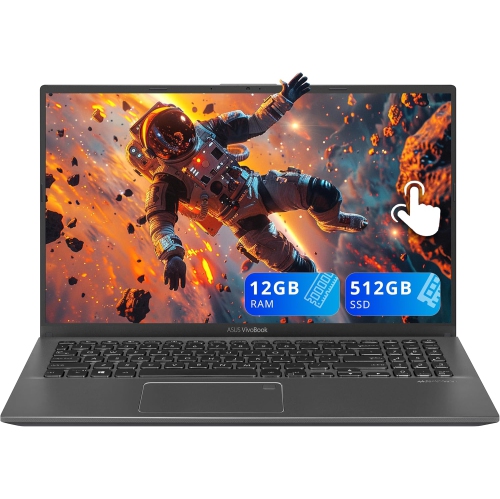 ASUS  - Vivobook 15.6" Fhd Touchscreen Laptop, Intel I3-1005G1, 512GB SSD, 12GB Ram, Intel Uhd Graphics, Backlit Keyboard, Webcam, Wi-Fi, Windows 10
