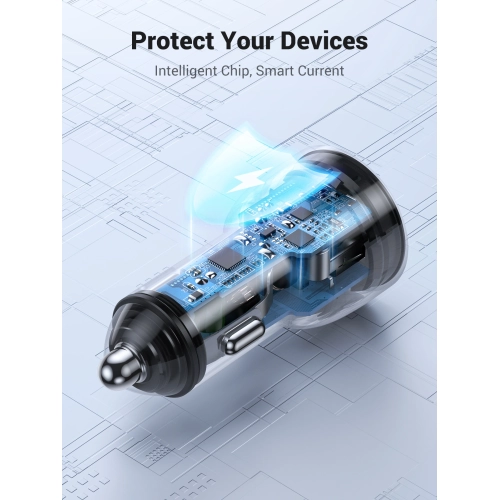 Chargeur rapide pour l'auto UGREEN 36&nbsp;W - 2 ports USB-C PD