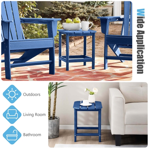 Costway 18" Patio Adirondack Side Table Weather Resistant HDPE Garden