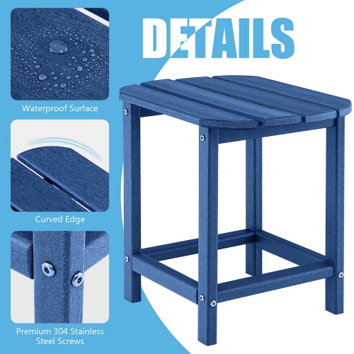 Costway 18" Patio Adirondack Side Table Weather Resistant HDPE Garden