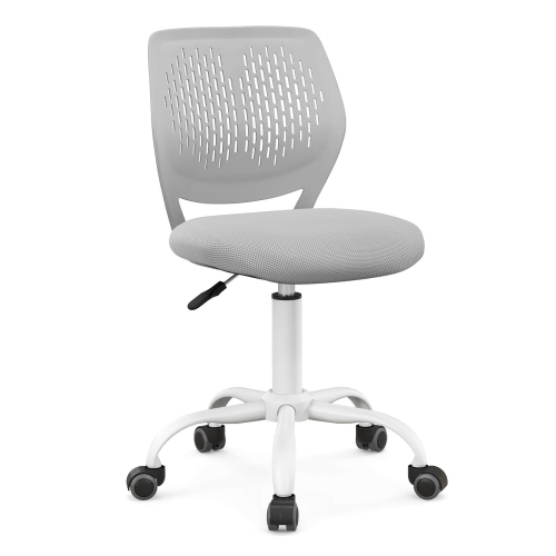Costway Office Task Desk Armless Chair Adjustable Mid Back Swivel Study Chair