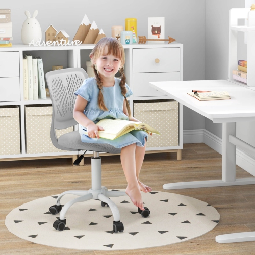 Costway Office Task Desk Armless Chair Adjustable Mid Back Swivel Study Chair