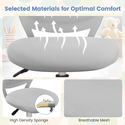 Costway Office Task Desk Armless Chair Adjustable Mid Back Swivel Study Chair