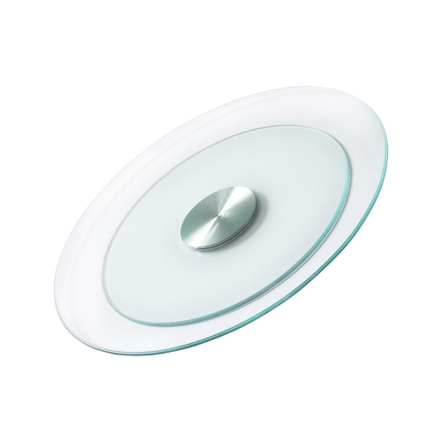 VEVOR 20 in Glass Lazy Susan Turntable, 360° Rotation Round Clear Tabletop Rotating Tray, Tempered Glass Dining Table Centerpiece, Smooth and Silent
