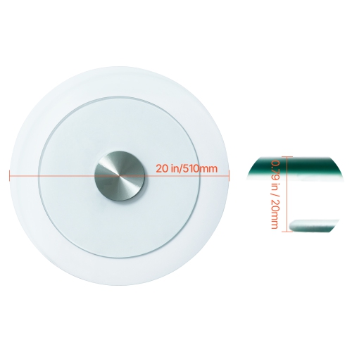 VEVOR 20 in Glass Lazy Susan Turntable, 360° Rotation Round Clear Tabletop Rotating Tray, Tempered Glass Dining Table Centerpiece, Smooth and Silent