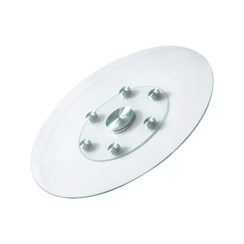 Plateau tournant en verre de 30&nbsp;po VEVOR, centre de table en verre trempé avec 6 roulettes pivotantes, plateau rotatif de 360掳 pivotant en