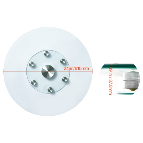 Plateau tournant en verre de 30&nbsp;po VEVOR, centre de table en verre trempé avec 6 roulettes pivotantes, plateau rotatif de 360掳 pivotant en