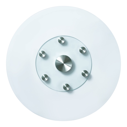 Plateau tournant en verre de 30&nbsp;po VEVOR, centre de table en verre trempé avec 6 roulettes pivotantes, plateau rotatif de 360掳 pivotant en