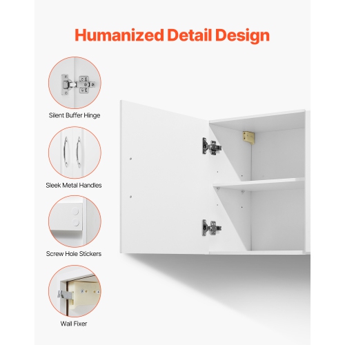 Armoire murale à 2 niveaux pour salle de lavage VEVOR, armoire suspendue murale avec 3 portes, range-tout pour armoire avec tablette réglable, pour