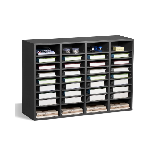VEVOR  36 Compartments Literature Organizer, Office Mailbox \w Adjustable Shelves, Wooden Mailbox Sorter Medium Density Fiberboard Office Home