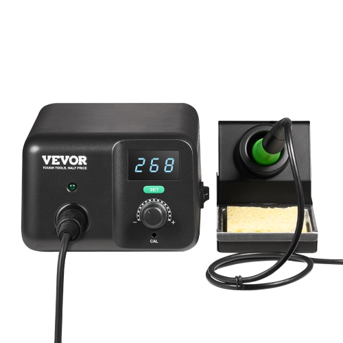 VEVOR 70W Digital Display Soldering Station Kit, 122°F- 932°F Temp Control & Built-in Transformer, Auto Standby & Sleep Mode, with 5 Soldering Tips,