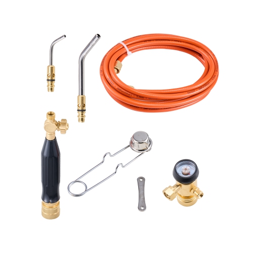 VEVOR 149'' Hose Air Acetylene Torch Kit,Gas Welding Tool, 2 Welding Tips, CGA200 Regulator & Torch Handle, Gas Brazing Welder for Home DIY