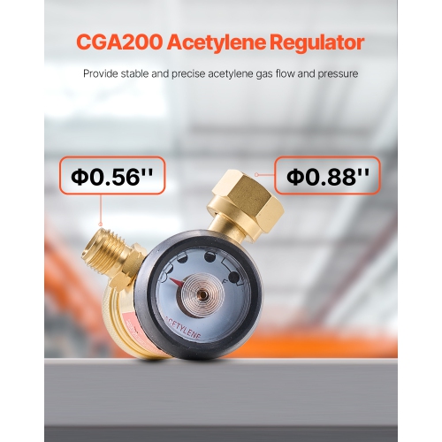 VEVOR 149'' Hose Air Acetylene Torch Kit,Gas Welding Tool, 2 Welding Tips, CGA200 Regulator & Torch Handle, Gas Brazing Welder for Home DIY