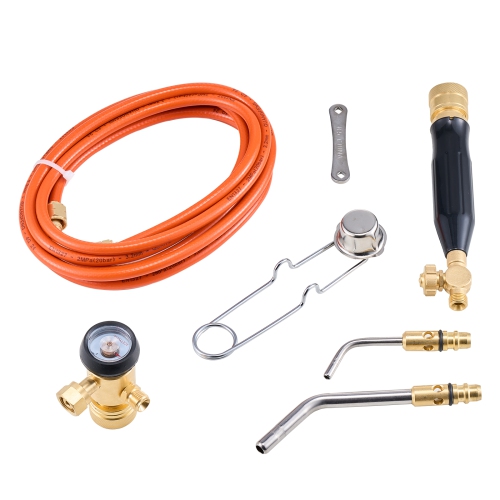 VEVOR 149'' Hose Air Acetylene Torch Kit,Gas Welding Tool, 2 Welding Tips, CGA200 Regulator & Torch Handle, Gas Brazing Welder for Home DIY