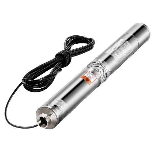 VEVOR 115V Deep Well Submersible Pump,1.5 HP Output Power,31.7 GPM Flow 276 ft Head,with 32.81 ft Cord,Stainless Steel, for Industrial, Irrigation,