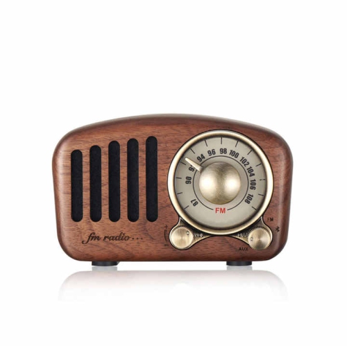 Mini wooden bluetooth speaker radio wooden audio card retro electronic products walnut bluetooth speaker radio - retro style, bass boost, loud