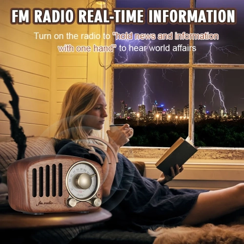 Mini wooden bluetooth speaker radio wooden audio card retro electronic products walnut bluetooth speaker radio - retro style, bass boost, loud