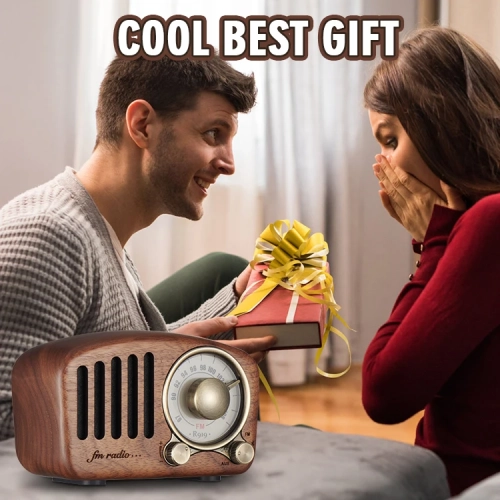 Mini wooden bluetooth speaker radio wooden audio card retro electronic products walnut bluetooth speaker radio - retro style, bass boost, loud