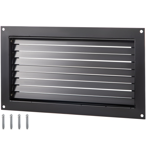 VEVOR  Foundation Flood Vent, 8" Height X 16" Width Flood Vent, to Reduce Foundation Damage And Flood Risk, Black, Wall Mounted Flood Vent, For