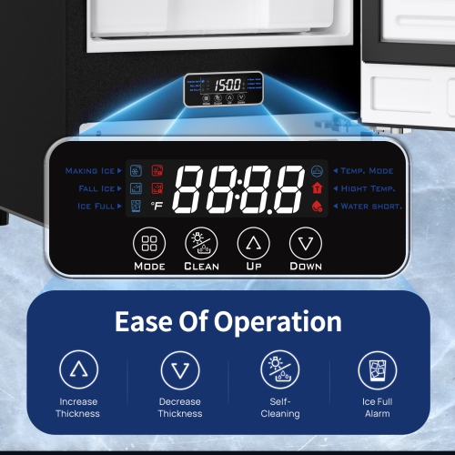 Coolake 15" Commercial Under-Counter Ice Maker Machine 100lbs/Day with 30lbs Storage Bin - Stainless Steel - Built-in/Freestanding