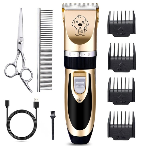 Dog Grooming Kit Clippers, Low Noise, Electric Quiet, Rechargeable, Cordless, Pet Hair Thick Coats Clippers Trimmers Set, Suitable for Dogs, Cats