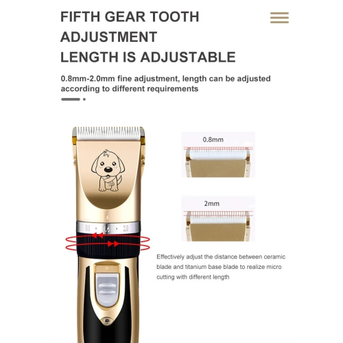 Dog Grooming Kit Clippers, Low Noise, Electric Quiet, Rechargeable, Cordless, Pet Hair Thick Coats Clippers Trimmers Set, Suitable for Dogs, Cats