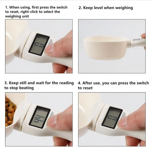 Pet Food Measuring Spoon Scale, Kitchen Digital Food Measuring Spoon, Suitable for Cat and Dog Food Measuring Spoon