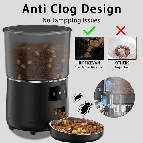Automatic Cat Feeder WiFi - APP Control Cat Food Dispenser, 4L Timed Auto Pet Feeder Programmable for Cat and Small Medium Dog