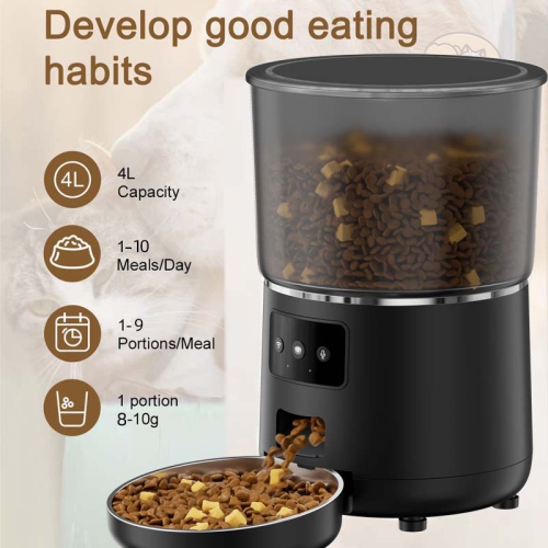 Automatic Cat Feeder WiFi - APP Control Cat Food Dispenser, 4L Timed Auto Pet Feeder Programmable for Cat and Small Medium Dog