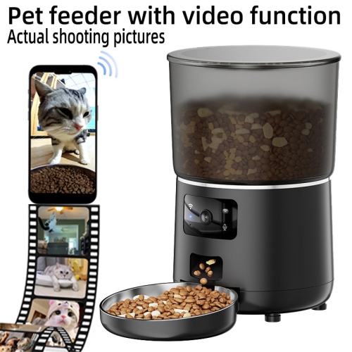 Automatic Cat Feeder with HD Camera, WiFi Automatic Dog Feeder with Sealed Outlet,Cat Food Dispenser with Freshness for Multiple Pets,Detachable for
