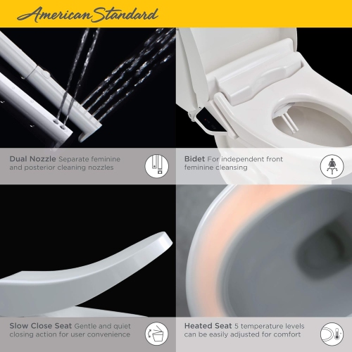 American Standard 8012A80GRC-020 Advanced Clean AC 2.0 SpaLet Bidet Seat with Remote Control Operation, White
