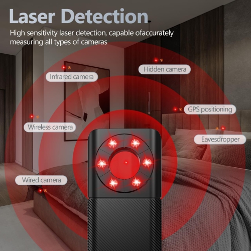 Hidden Camera Detector Counter Spy Detector Camera Detector RF Signal Scanner GPS Car Tracker Listening Device Detector Portable Rechargeable for