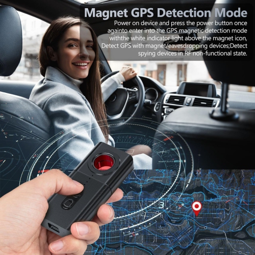 Hidden Camera Detector Counter Spy Detector Camera Detector RF Signal Scanner GPS Car Tracker Listening Device Detector Portable Rechargeable for