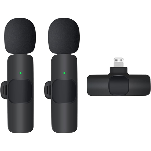 Wireless Bluetooth Lavalier Microphone 1 in 2 Noise Reduction Monitor Reverb Microphone, Ultra-Low Latency for Video Recording Interview Podcast Vlog