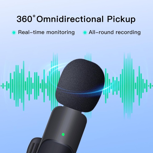 Wireless Bluetooth Lavalier Microphone 1 in 2 Noise Reduction Monitor Reverb Microphone, Ultra-Low Latency for Video Recording Interview Podcast Vlog