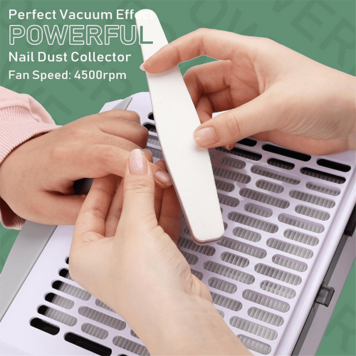 Nail Dust Collector for Manicure, 100W Extractor Vacuum Dust Collector Powerful Nail Fan