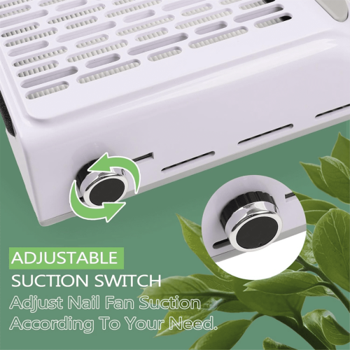 Nail Dust Collector for Manicure, 100W Extractor Vacuum Dust Collector Powerful Nail Fan