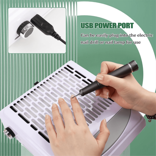 Nail Dust Collector for Manicure, 100W Extractor Vacuum Dust Collector Powerful Nail Fan