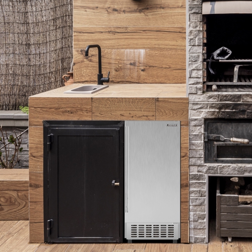 Coolski Commercial Under Counter Ice Maker Machine 100 lbs/Day | 30 lbs Storage 15" W