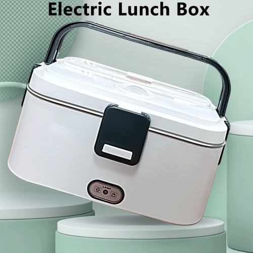 80W Electric Lunch Box - 1.8L Portable Heated Lunch Box, 304 Stainless Steel Inner Tank, with Car/Home Storage, Cutlery and Insulated Bag, Ideal for