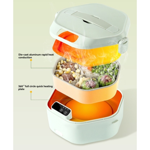 Wireless charging electric heating lunch box, large capacity porcelain liner, leak-proof and portable, equipped with antibacterial liner, suitable