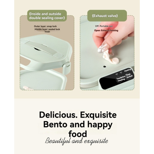 Wireless charging electric heating lunch box, large capacity porcelain liner, leak-proof and portable, equipped with antibacterial liner, suitable