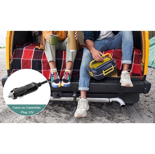 40W Electric Lunch Box - 1.5L Portable Food Heater with Dual Power Cord for Car and Home + Tableware + Sealing Ring + Insulation Bag