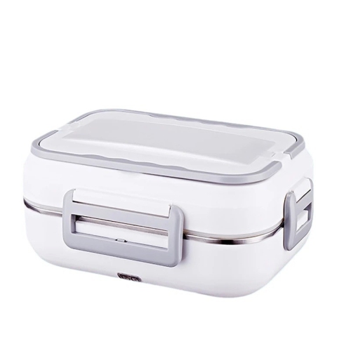 40W Electric Lunch Box - 1.5L Portable Food Heater with Dual Power Cords for Car and Home + Cutlery + Sealing Ring