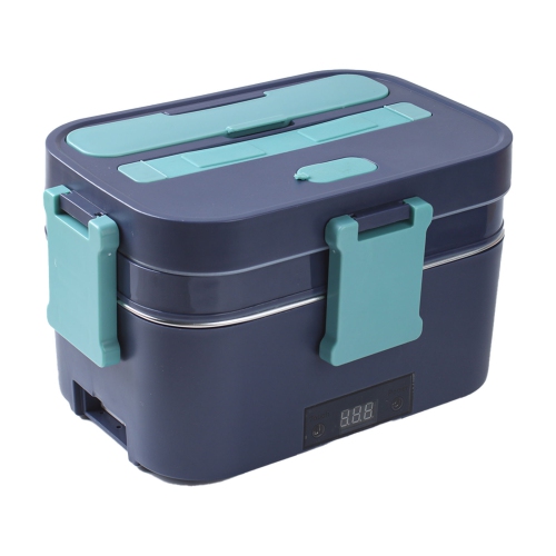 80w portable electric lunch box - 304 stainless steel, 1.8L large capacity lunch box, 12V/110V dual power supply, fast heating, suitable for