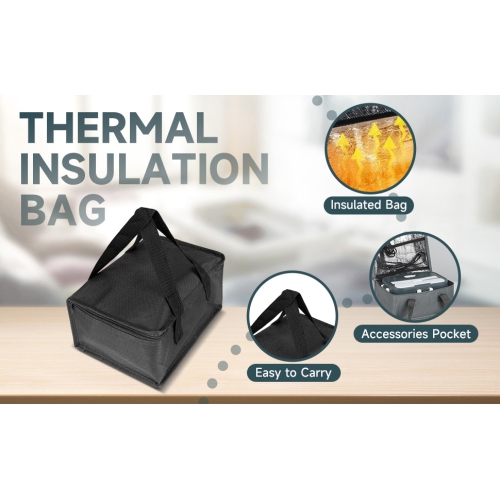 80w portable electric lunch box - 304 stainless steel, 1.8L large capacity lunch box, 12V/110V dual power supply, fast heating, suitable for