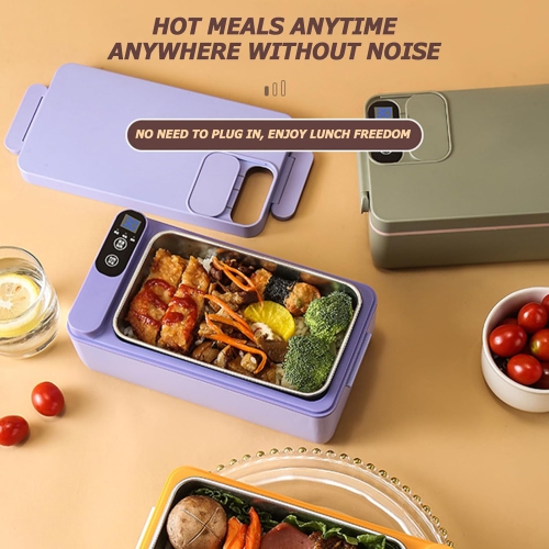 304 Stainless Steel Smart Electric Lunch Box - Self-heating Food Warmer, Removable Dividers, Leak-proof, Portable, Suitable for Office/Travel