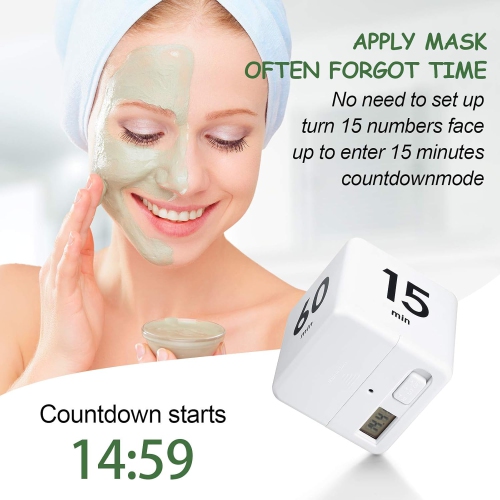 Timer block for ADHD productivity exercise gravity sensing flip kitchen desktop timer for study time countdown management setting 15 20 30 60 minutes