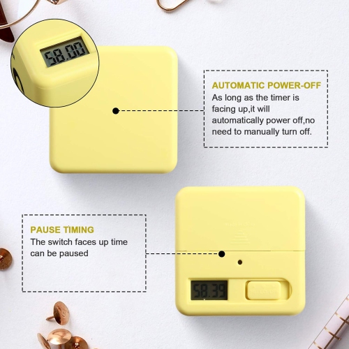 Timer block for ADHD productivity exercise gravity sensing flip kitchen desktop timer for study time countdown management setting 15 20 30 60 minutes