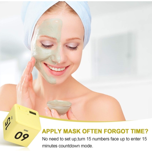 Timer block for ADHD productivity exercise gravity sensing flip kitchen desktop timer for study time countdown management setting 15 20 30 60 minutes